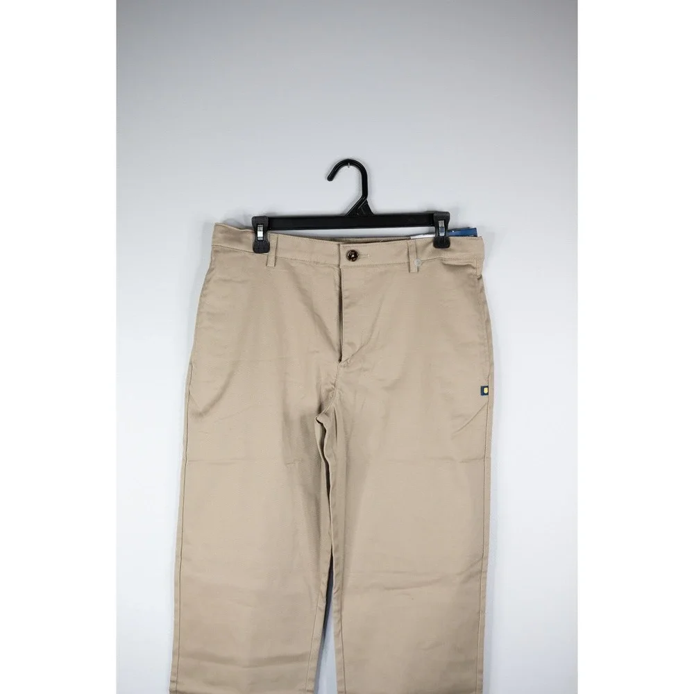 Dennis Uniform Dress Pants Boys 16 Husky Khaki New Irvington Flat Front Stretch